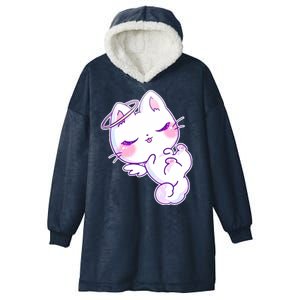 Cute Kitten Angel Hooded Wearable Blanket