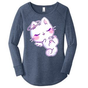 Cute Kitten Angel Women's Perfect Tri Tunic Long Sleeve Shirt