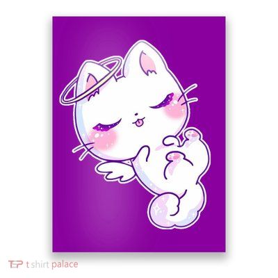 Cute Kitten Angel Poster