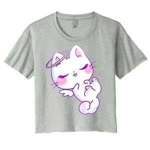 Cute Kitten Angel Women's Crop Top Tee