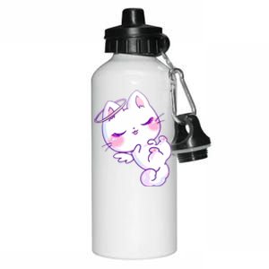 Cute Kitten Angel Aluminum Water Bottle