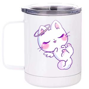 Cute Kitten Angel 12 oz Stainless Steel Tumbler Cup