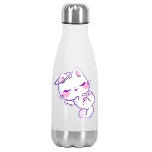 Cute Kitten Angel Stainless Steel Insulated Water Bottle