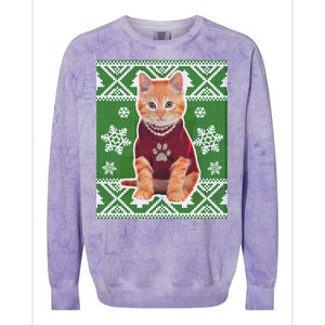 Cute Kitten Ugly Christmas Colorblast Crewneck Sweatshirt