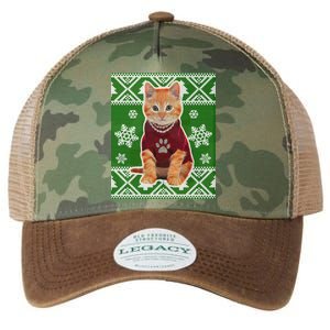 Cute Kitten Ugly Christmas Legacy Tie Dye Trucker Hat