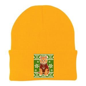 Cute Kitten Ugly Christmas Knit Cap Winter Beanie