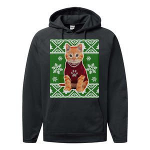 Cute Kitten Ugly Christmas Performance Fleece Hoodie