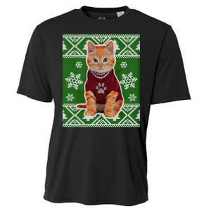 Cute Kitten Ugly Christmas Cooling Performance Crew T-Shirt