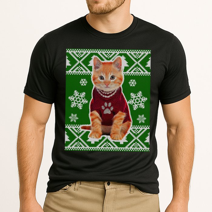 Cute Kitten Ugly Christmas Cooling Performance Crew T-Shirt