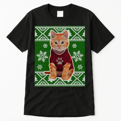Cute Kitten Ugly Christmas Tall T-Shirt