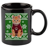 Cute Kitten Ugly Christmas 11oz C Handle Ceramic Mug