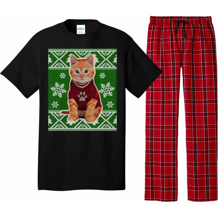 Cute Kitten Ugly Christmas Pajama Set