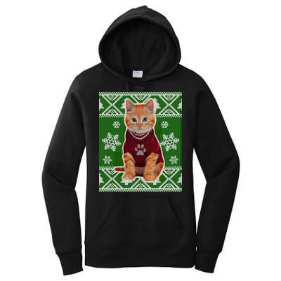 Cute Kitten Ugly Christmas Women's Pullover Hoodie