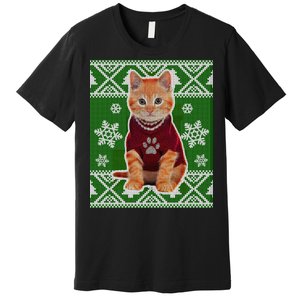 Cute Kitten Ugly Christmas Premium T-Shirt