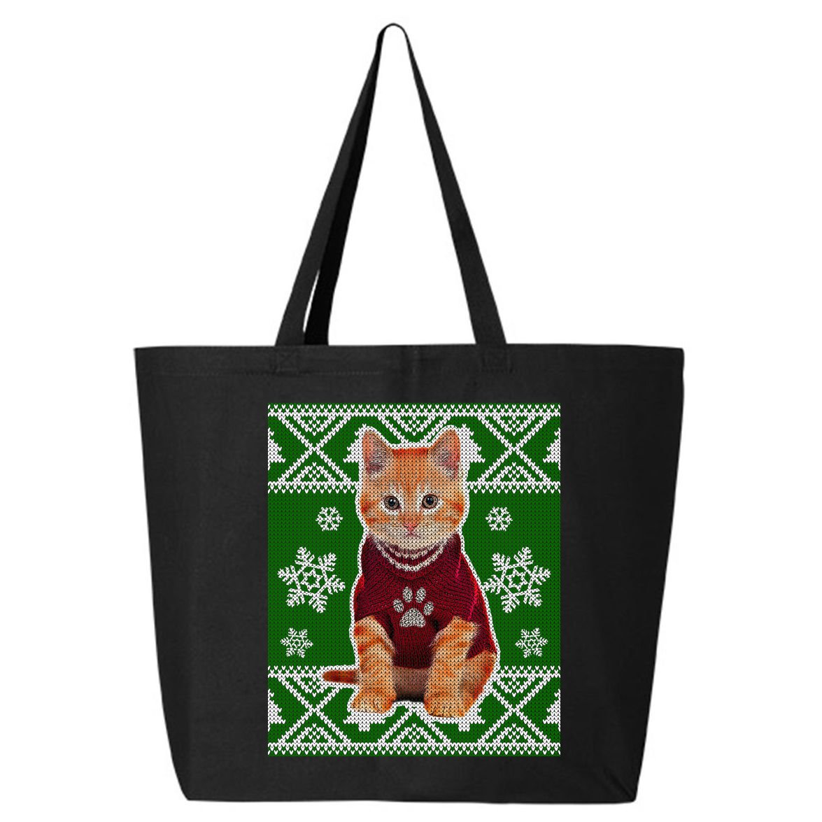 Cute Kitten Ugly Christmas 25L Jumbo Tote