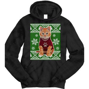 Cute Kitten Ugly Christmas Tie Dye Hoodie