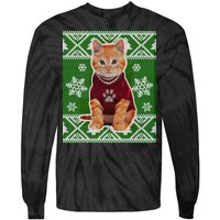 Cute Kitten Ugly Christmas Tie-Dye Long Sleeve Shirt