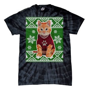 Cute Kitten Ugly Christmas Tie-Dye T-Shirt