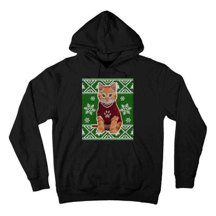 Cute Kitten Ugly Christmas Tall Hoodie