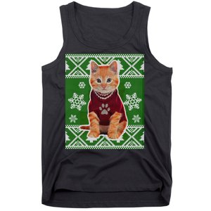 Cute Kitten Ugly Christmas Tank Top