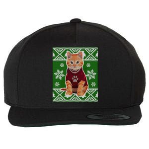 Cute Kitten Ugly Christmas Wool Snapback Cap