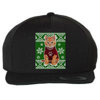 Cute Kitten Ugly Christmas Wool Snapback Cap