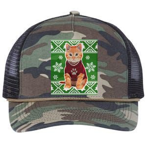 Cute Kitten Ugly Christmas Retro Rope Trucker Hat Cap