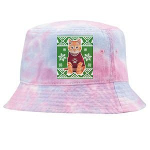 Cute Kitten Ugly Christmas Tie-Dyed Bucket Hat