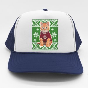 Cute Kitten Ugly Christmas Trucker Hat