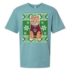 Cute Kitten Ugly Christmas Sueded Cloud Jersey T-Shirt