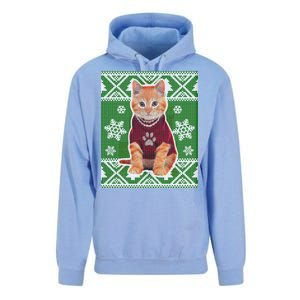 Cute Kitten Ugly Christmas Unisex Surf Hoodie