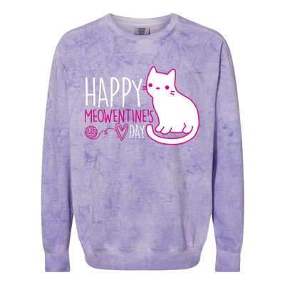 Cute Kitty Cat Valentines Day Meowtines Colorblast Crewneck Sweatshirt