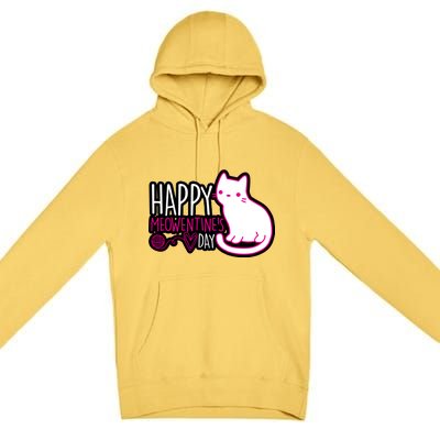 Cute Kitty Cat Valentines Day Meowtines Premium Pullover Hoodie