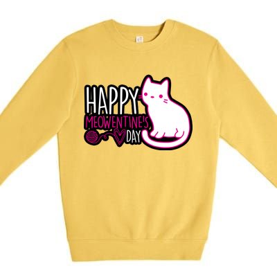 Cute Kitty Cat Valentines Day Meowtines Premium Crewneck Sweatshirt