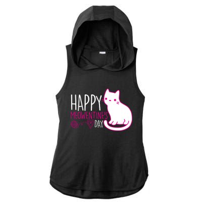 Cute Kitty Cat Valentines Day Meowtines Ladies PosiCharge Tri-Blend Wicking Draft Hoodie Tank