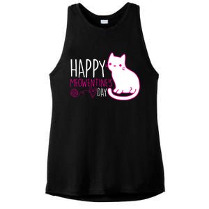 Cute Kitty Cat Valentines Day Meowtines Ladies PosiCharge Tri-Blend Wicking Tank