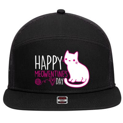 Cute Kitty Cat Valentines Day Meowtines 7 Panel Mesh Trucker Snapback Hat