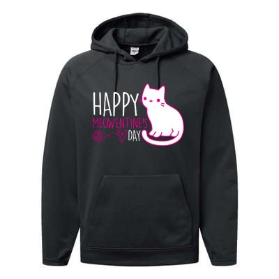 Cute Kitty Cat Valentines Day Meowtines Performance Fleece Hoodie