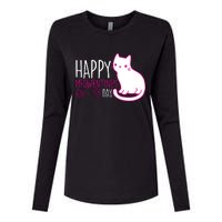 Cute Kitty Cat Valentines Day Meowtines Womens Cotton Relaxed Long Sleeve T-Shirt