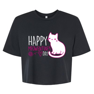 Cute Kitty Cat Valentines Day Meowtines Bella+Canvas Jersey Crop Tee