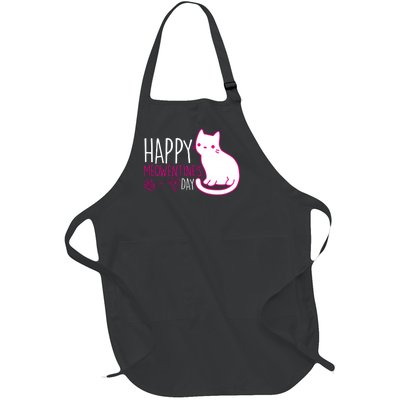 Cute Kitty Cat Valentines Day Meowtines Full-Length Apron With Pockets