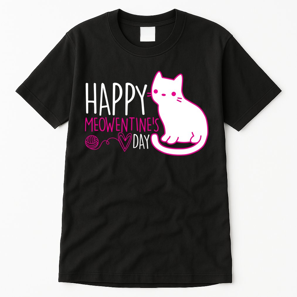 Cute Kitty Cat Valentines Day Meowtines Tall T-Shirt