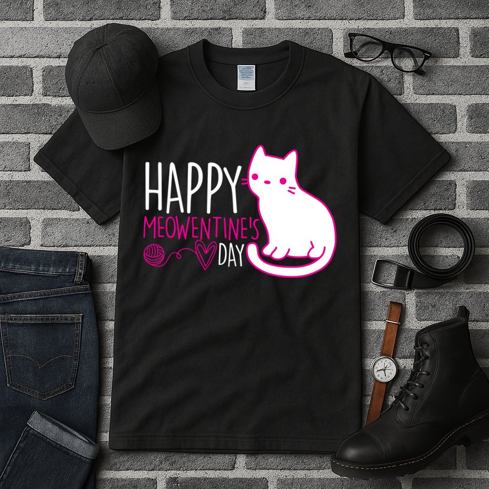 Cute Kitty Cat Valentines Day Meowtines Tall T-Shirt