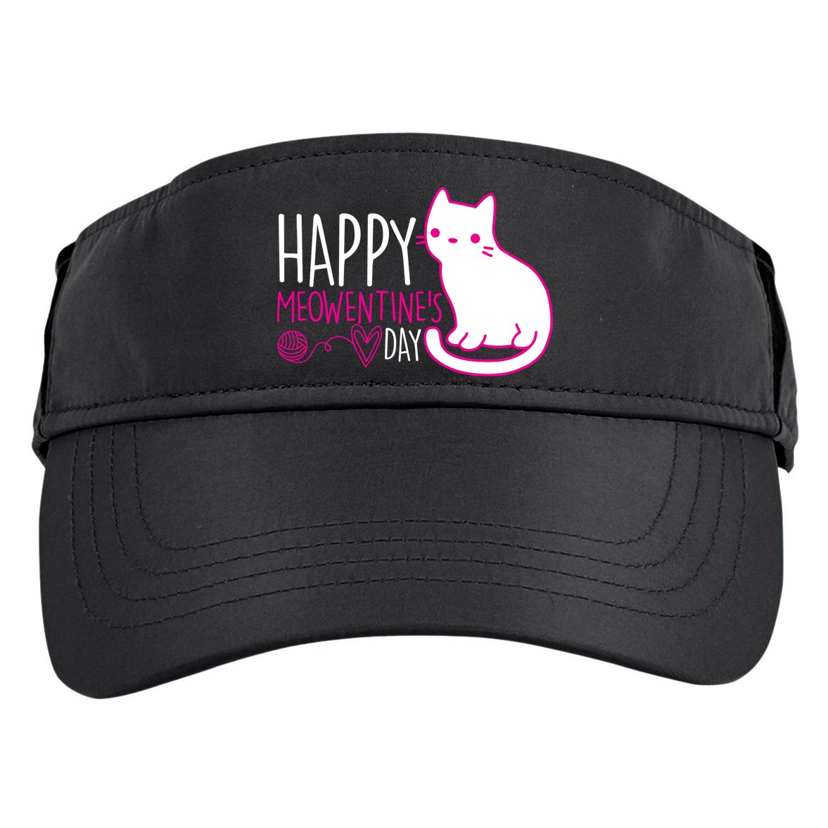 Cute Kitty Cat Valentines Day Meowtines Adult Drive Performance Visor
