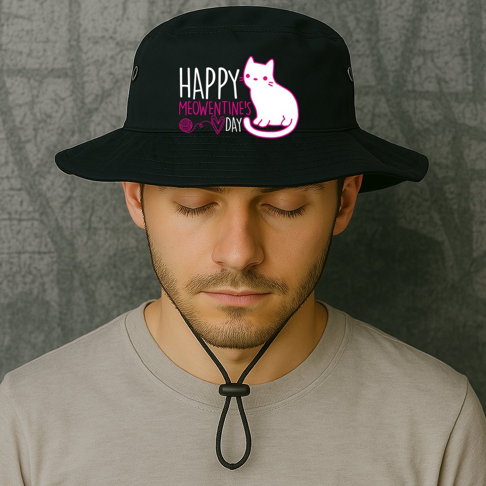 Cute Kitty Cat Valentines Day Meowtines Bucket Hat