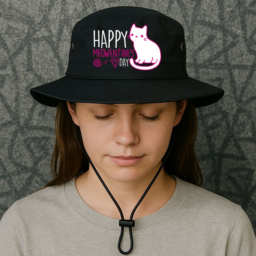 Cute Kitty Cat Valentines Day Meowtines Bucket Hat