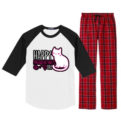 Cute Kitty Cat Valentines Day Meowtines Raglan Sleeve Pajama Set