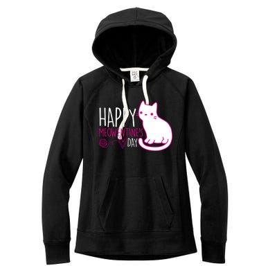 Cute Kitty Cat Valentines Day Meowtines Women's Fleece Hoodie