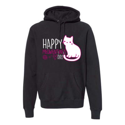 Cute Kitty Cat Valentines Day Meowtines Premium Hoodie