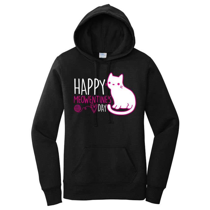 Cute Kitty Cat Valentines Day Meowtines Women's Pullover Hoodie